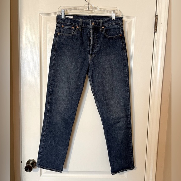 Gap Jeans Women's Size 28/6R Blue Cheeky Straight High-Rise Button Fly Casual - Picture 2 of 8